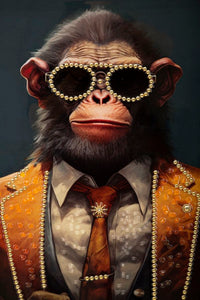 DIPINTO SU TELA LACCATO MONKY C/CORNICE CM 52,5X2,8X72,5