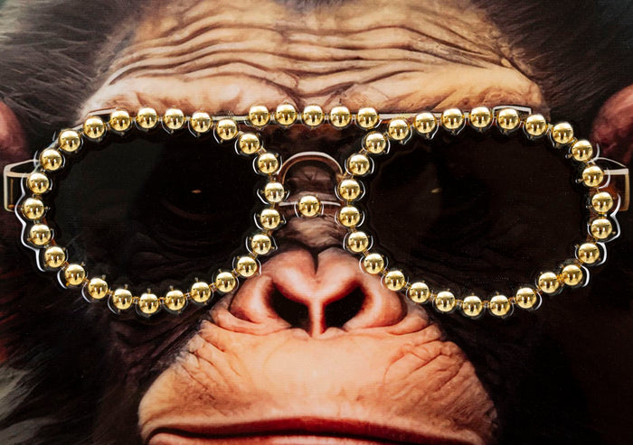 DIPINTO SU TELA LACCATO MONKY C/CORNICE CM 52,5X2,8X72,5