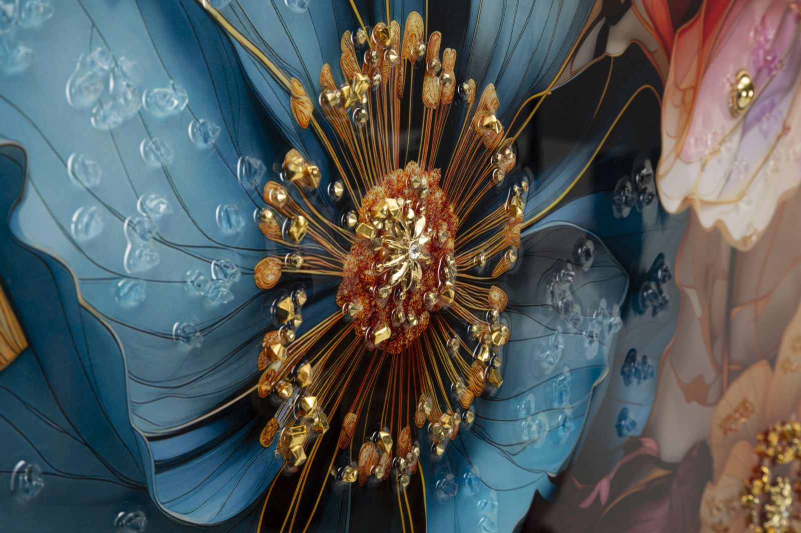 DIPINTO SU TELA LACCATO NARCY -A- C/CORNICE CM 82X4X82