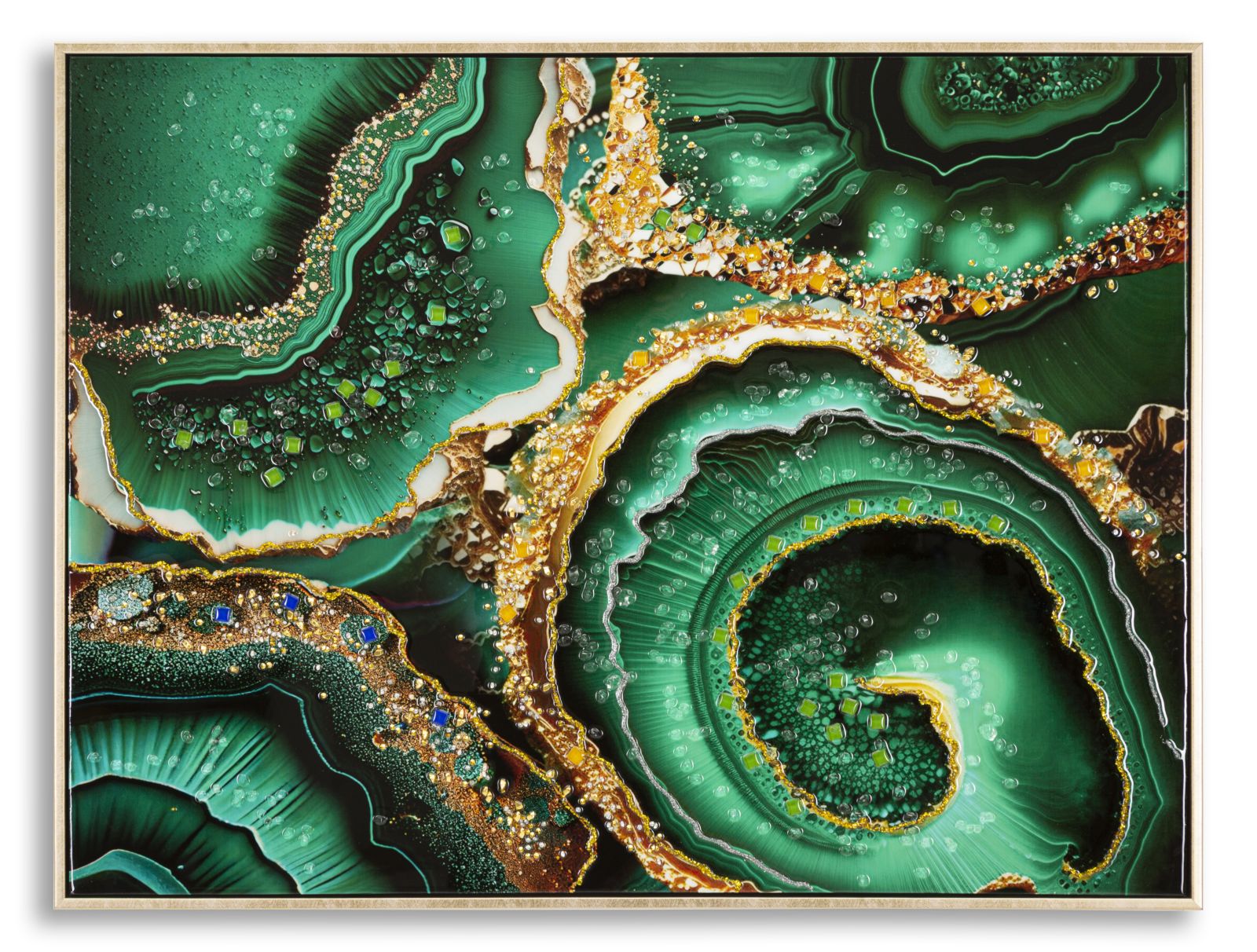 DIPINTO SU TELA LACCATO SMERALDY -A- C/CORNICE CM 82X4X62