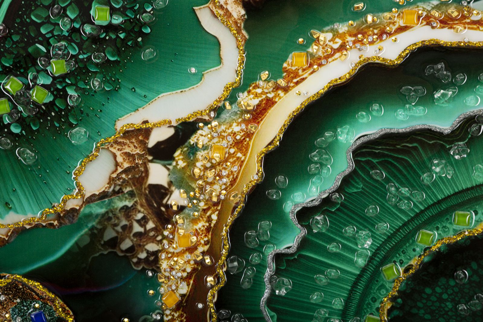 DIPINTO SU TELA LACCATO SMERALDY -A- C/CORNICE CM 82X4X62