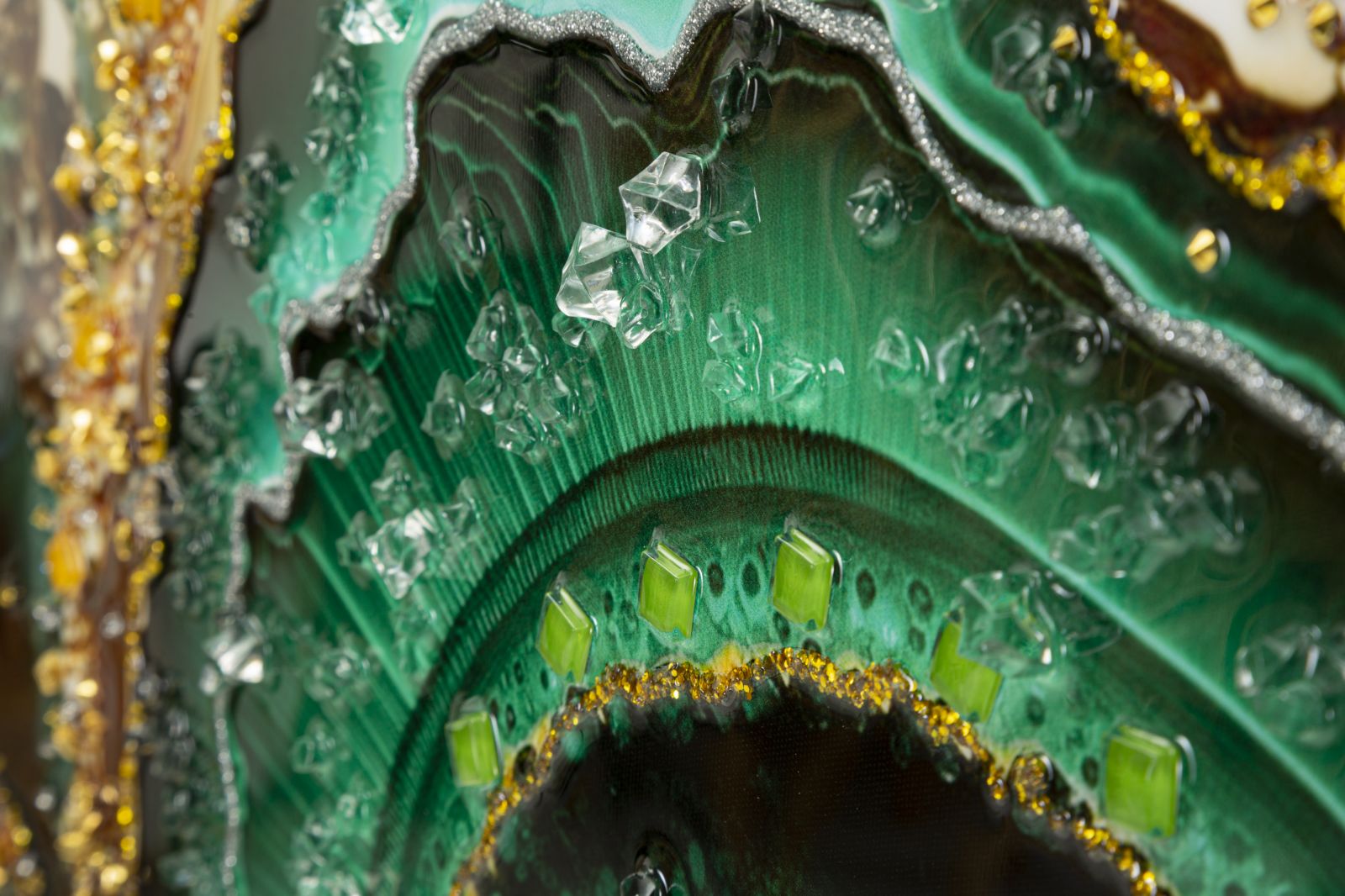 DIPINTO SU TELA LACCATO SMERALDY -A- C/CORNICE CM 82X4X62