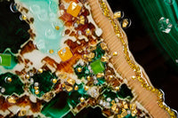 DIPINTO SU TELA LACCATO SMERALDY -B- C/CORNICE CM 82X4X62