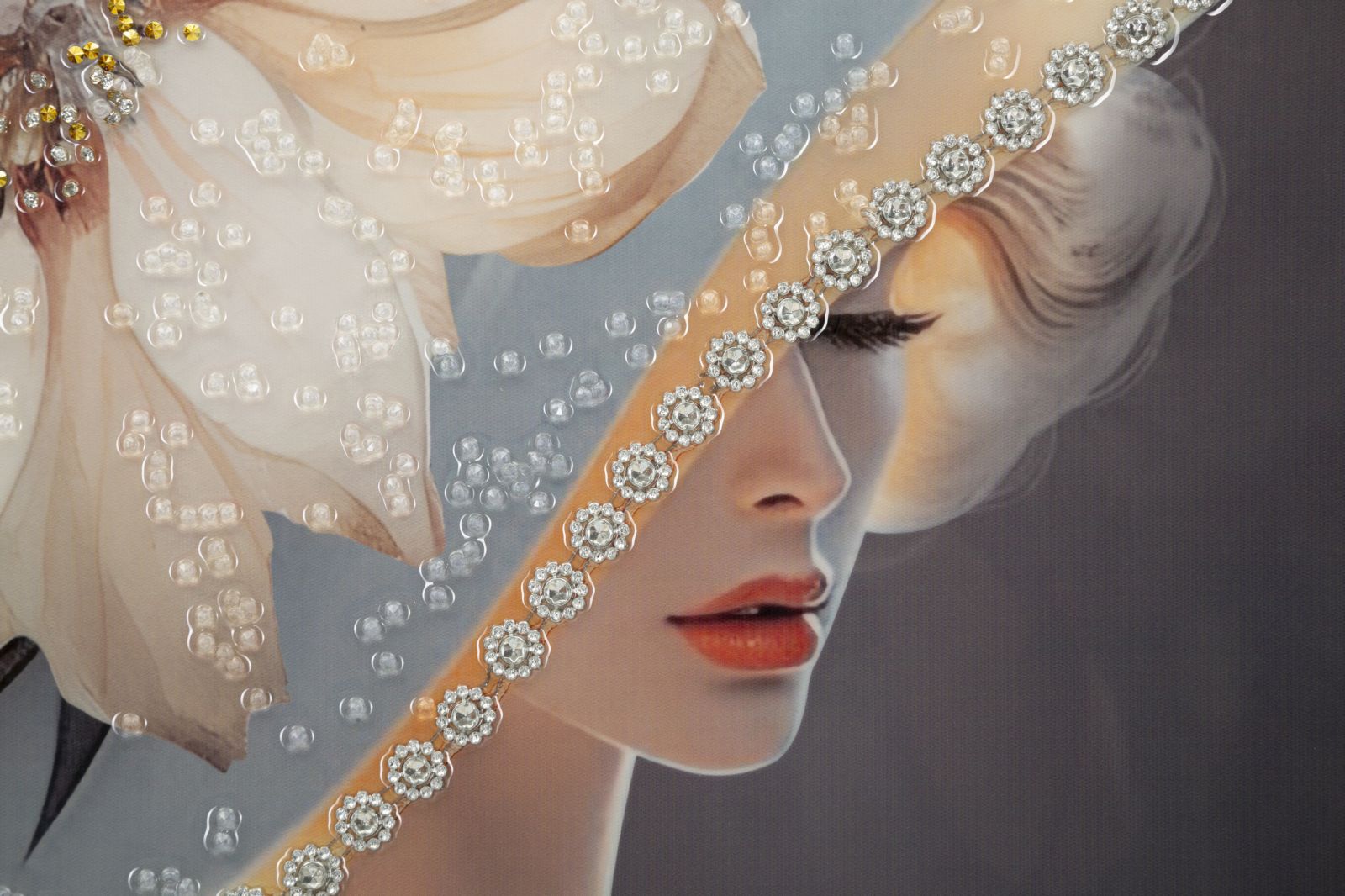 DIPINTO SU TELA LACCATO WIEN HAT -A- C/CORNICE CM 62X4X92