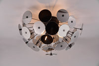 DISCALGO PLAFONIERA SFERA TONDI METALLO NERO CROMATO D. 54CM 3 LUCI ATTACCO E14