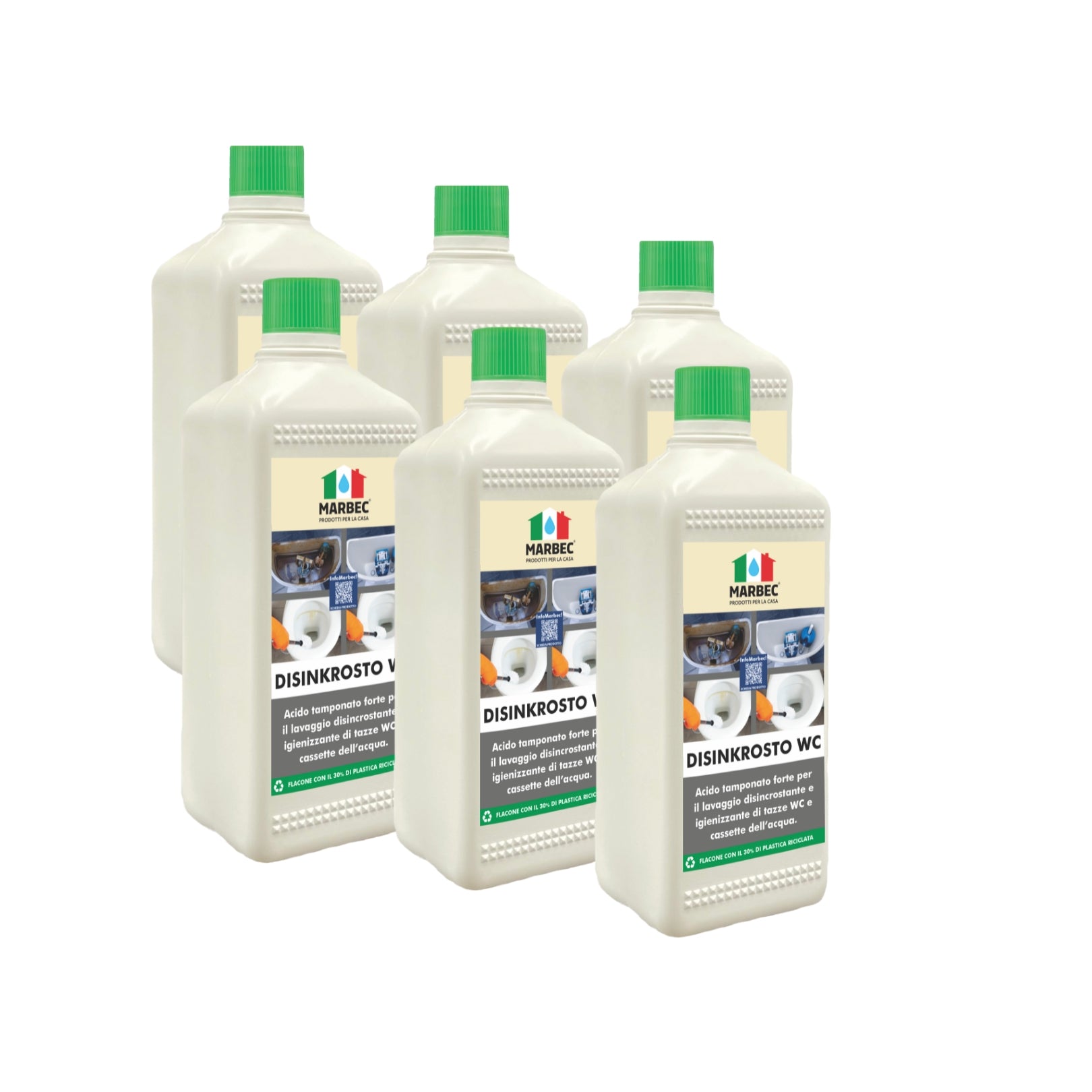 Detergente Acido in Gel per la Pulizia Disincrostante dei Water | DISINKROSTO WC 1LTx6Pz