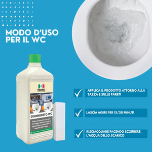 Detergente Acido in Gel per la Pulizia Disincrostante dei Water | DISINKROSTO WC 1LT
