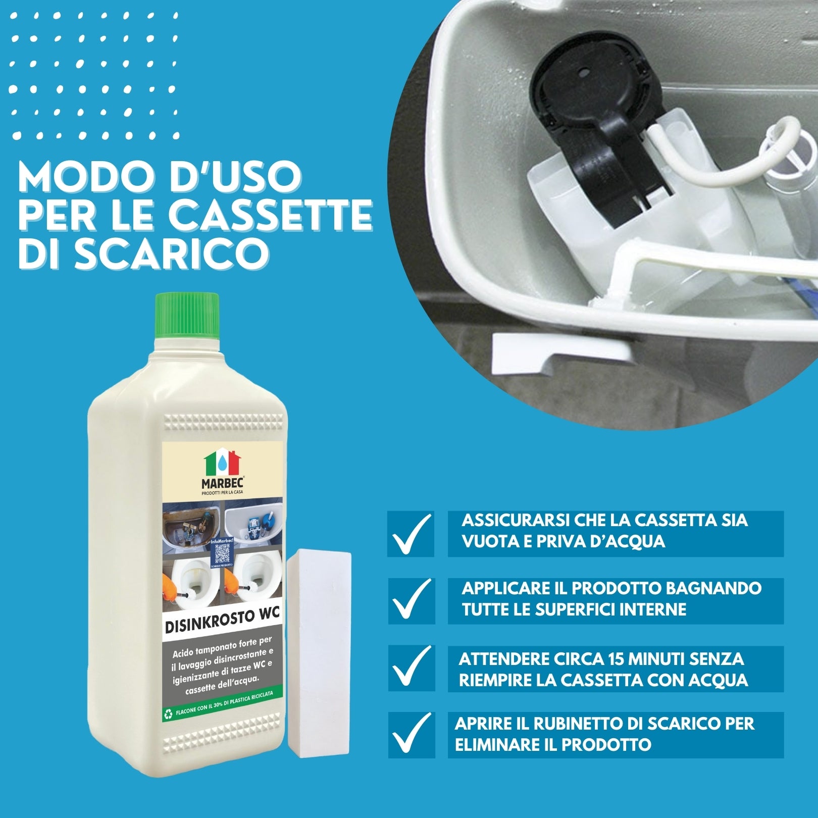 Detergente Acido in Gel per la Pulizia Disincrostante dei Water | DISINKROSTO WC 1LTx6Pz