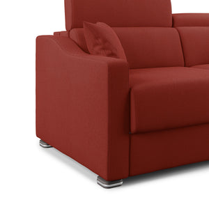 Amber Divano letto matrimoniale in tessuto smacchiabile T05 211 cm (mat. 160x197) rosso