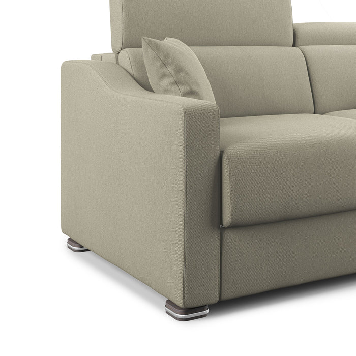 Amber Divano letto matrimoniale in tessuto smacchiabile T05 191 cm (mat. 140x197) panna