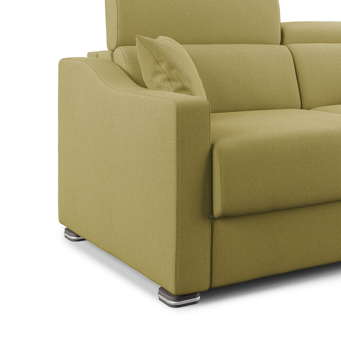 Amber Divano letto matrimoniale in tessuto smacchiabile T05 191 cm (mat. 140x197) giallo