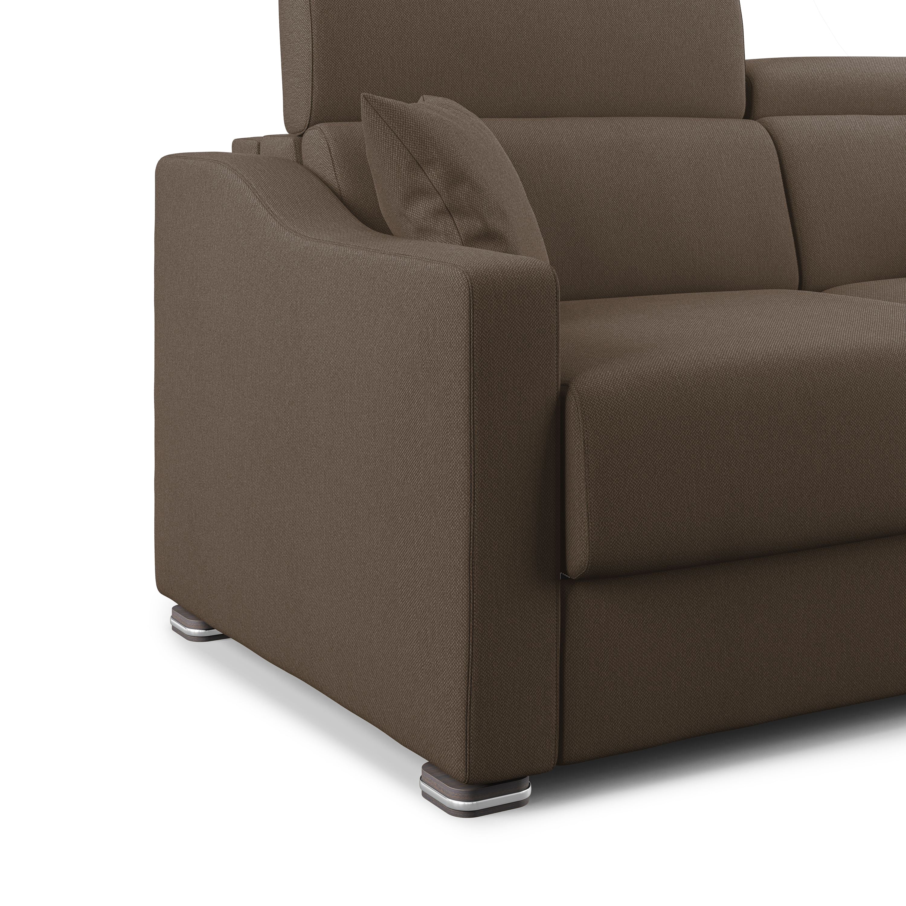 Amber Divano letto matrimoniale in tessuto smacchiabile T05 191 cm (mat. 140x197) marrone