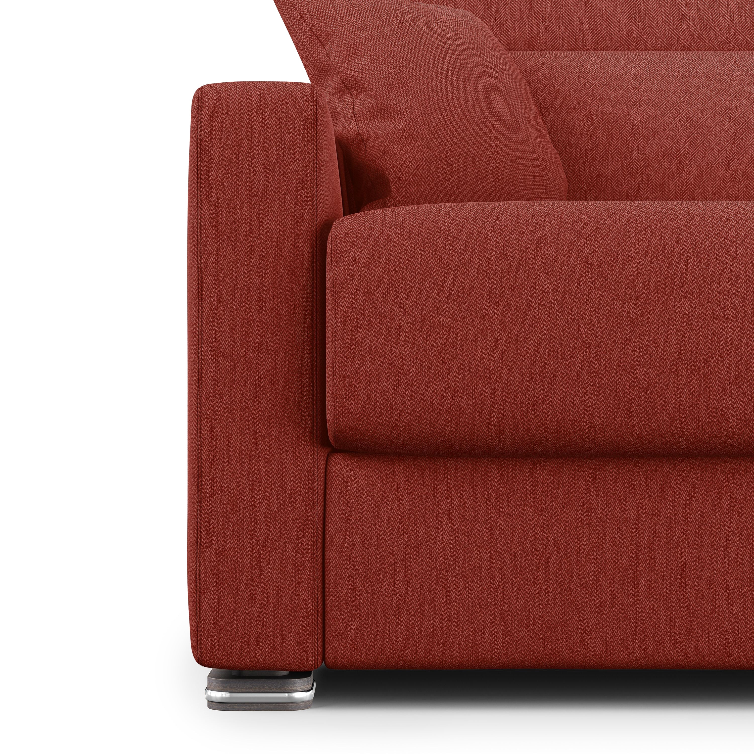 Amber Divano letto matrimoniale in tessuto smacchiabile T05 191 cm (mat. 140x197) rosso