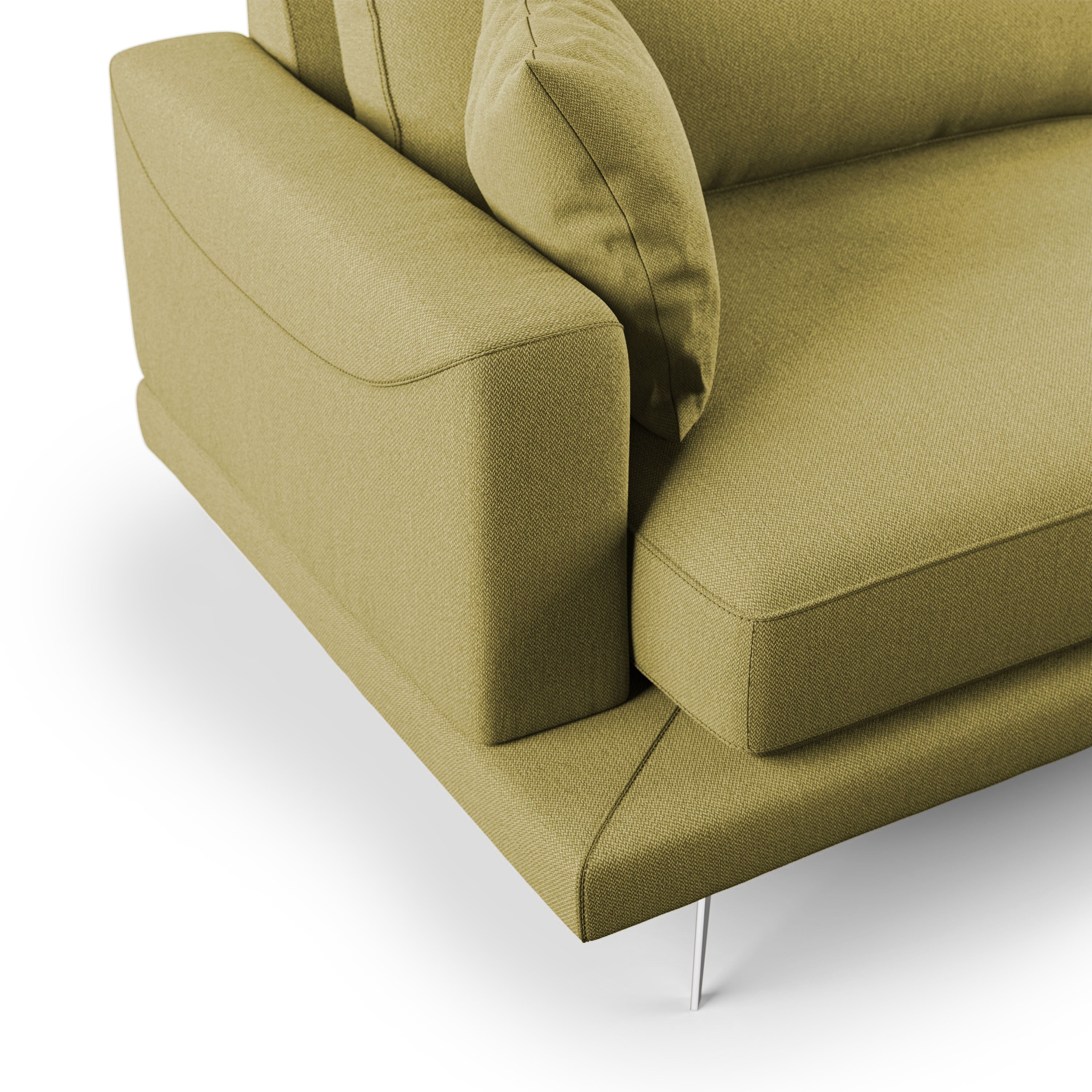 Dorian Divano moderno in tessuto morbido antimacchia T05 218 cm giallo