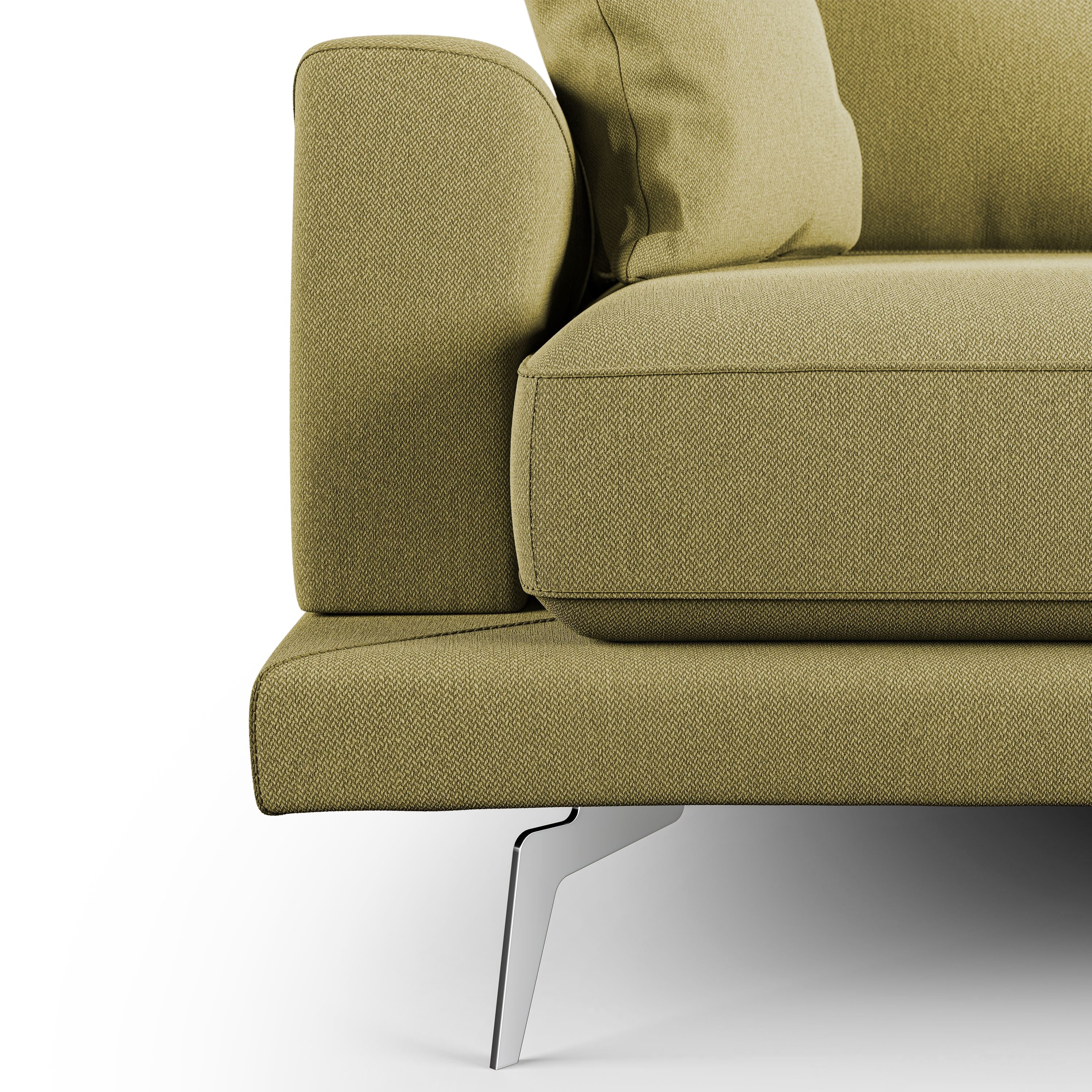 Dorian Divano moderno in tessuto morbido antimacchia T05 178 cm giallo