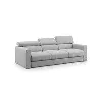 Dylan Divano a 3 sedute con estraibile a cassettone in tessuto simil cotone impermeabile T13 240 cm grigio
