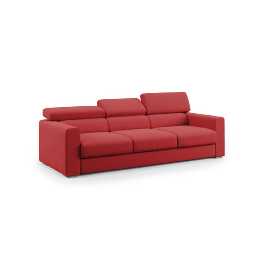 Dylan Divano a 3 sedute con estraibile a cassettone in tessuto simil cotone impermeabile T13 240 cm rosso