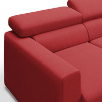 Dylan Divano a 3 sedute con estraibile a cassettone in tessuto simil cotone impermeabile T13 240 cm rosso