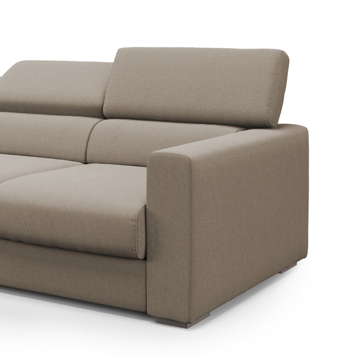 Dylan Divano a 3 sedute con estraibile a cassettone in tessuto simil cotone impermeabile T13 240 cm beige