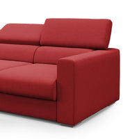 Dylan Divano a 3 sedute con estraibile a cassettone in tessuto simil cotone impermeabile T13 240 cm rosso