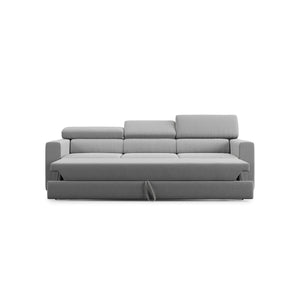 Dylan Divano a 3 sedute con estraibile a cassettone in tessuto simil cotone impermeabile T13 240 cm grigio