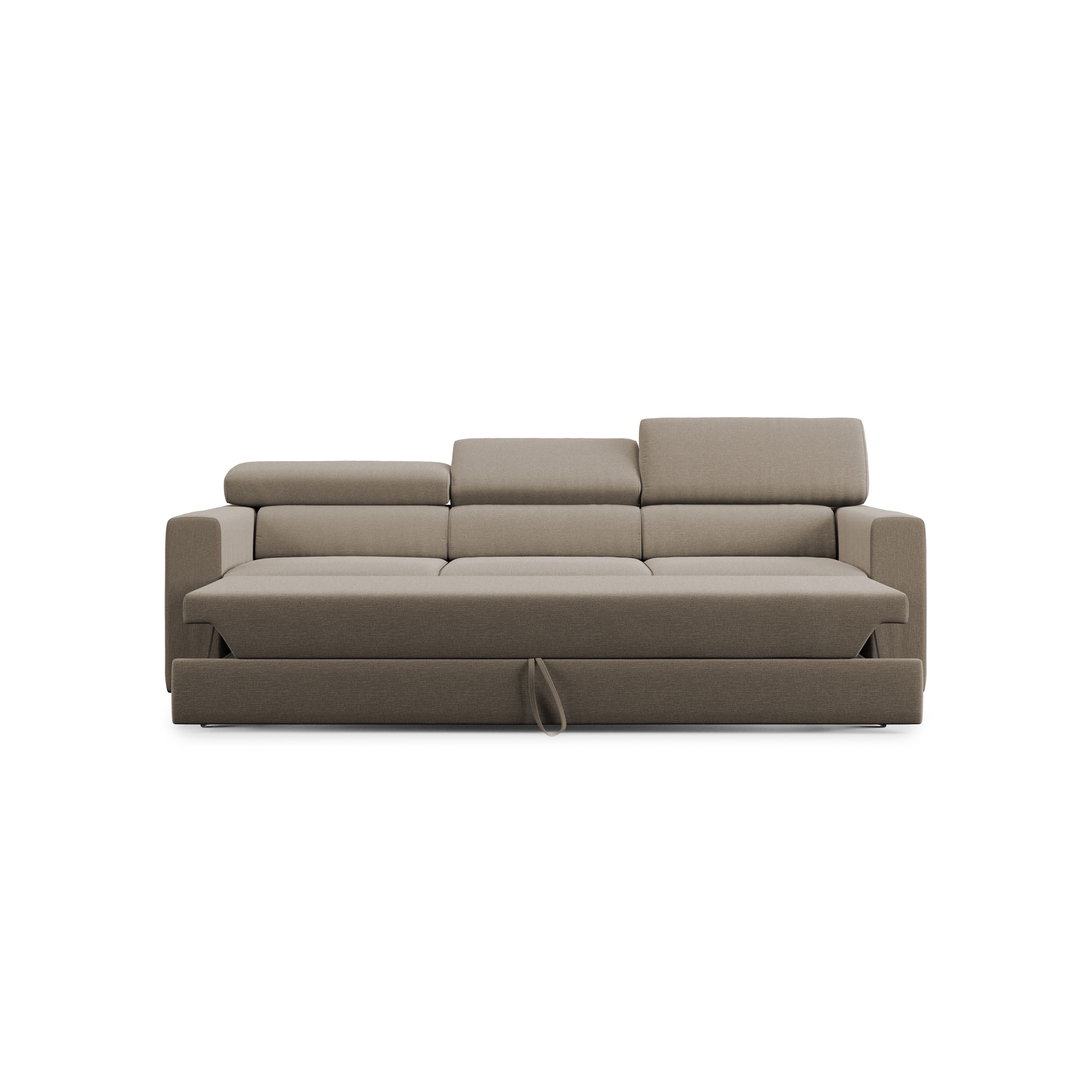 Dylan Divano a 3 sedute con estraibile a cassettone in tessuto simil cotone impermeabile T13 240 cm beige