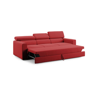 Dylan Divano a 3 sedute con estraibile a cassettone in tessuto simil cotone impermeabile T13 240 cm rosso