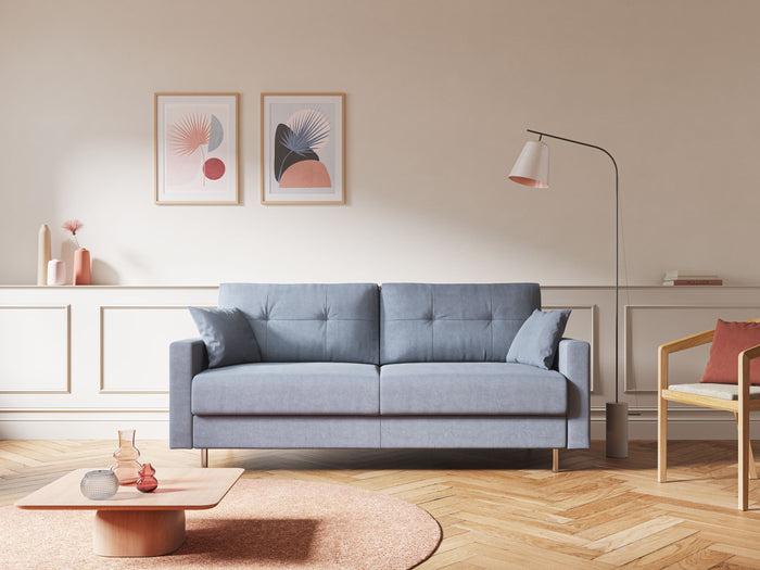 Megan Divano letto matrimoniale in microfibra smacchiabile T11 208 cm (mat. 160x197) grigio chiaro