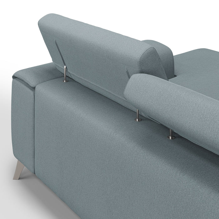 Fusion Divano angolare con sedute scorrevoli in tessuto morbido smacchiabile T05 260 cm Sinistro carta da zucchero