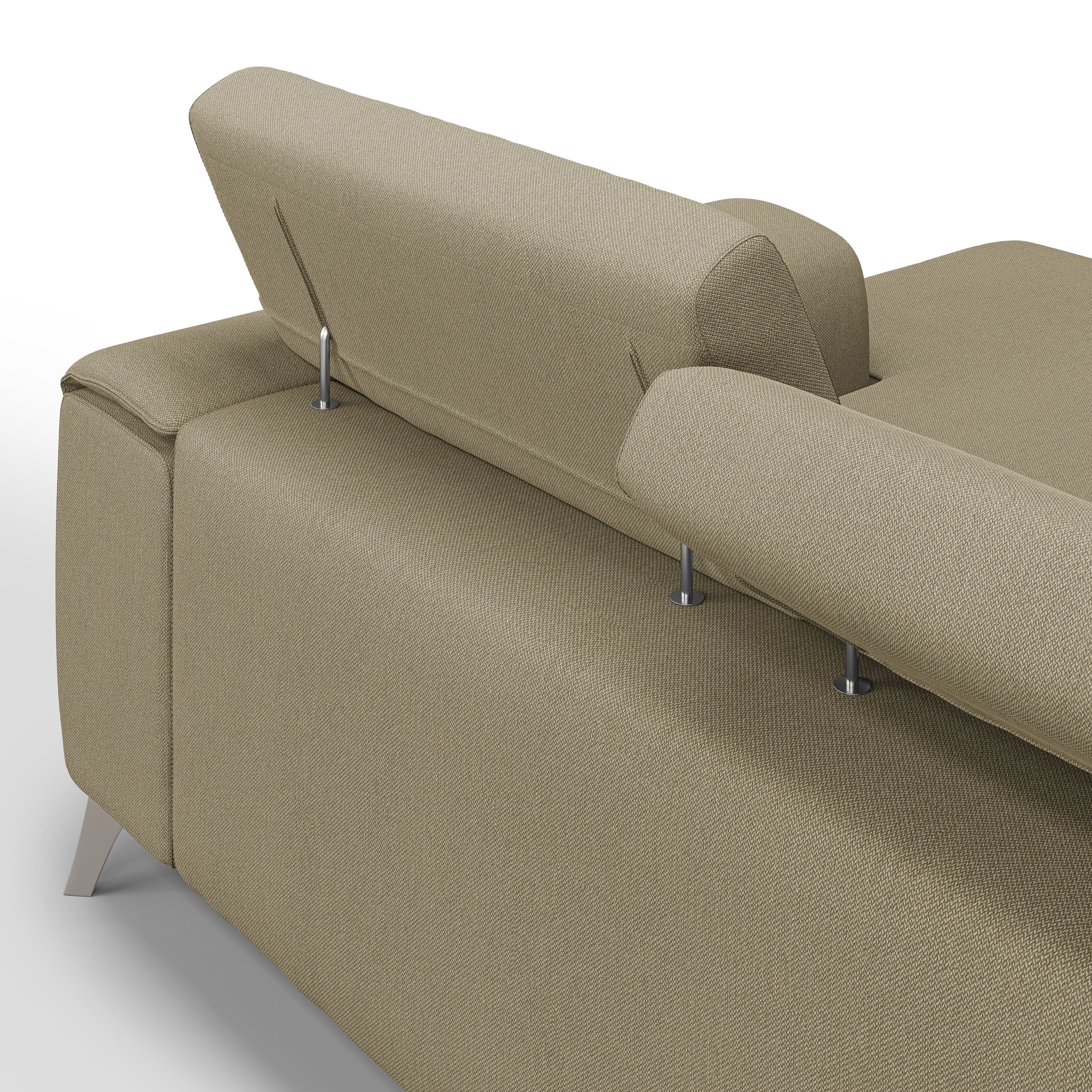 Fusion Divano angolare con sedute scorrevoli in tessuto morbido smacchiabile T05 260 cm Destro cammello