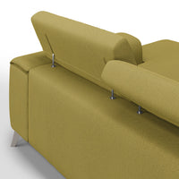 Fusion Divano angolare con sedute scorrevoli in tessuto morbido smacchiabile T05 260 cm Sinistro giallo