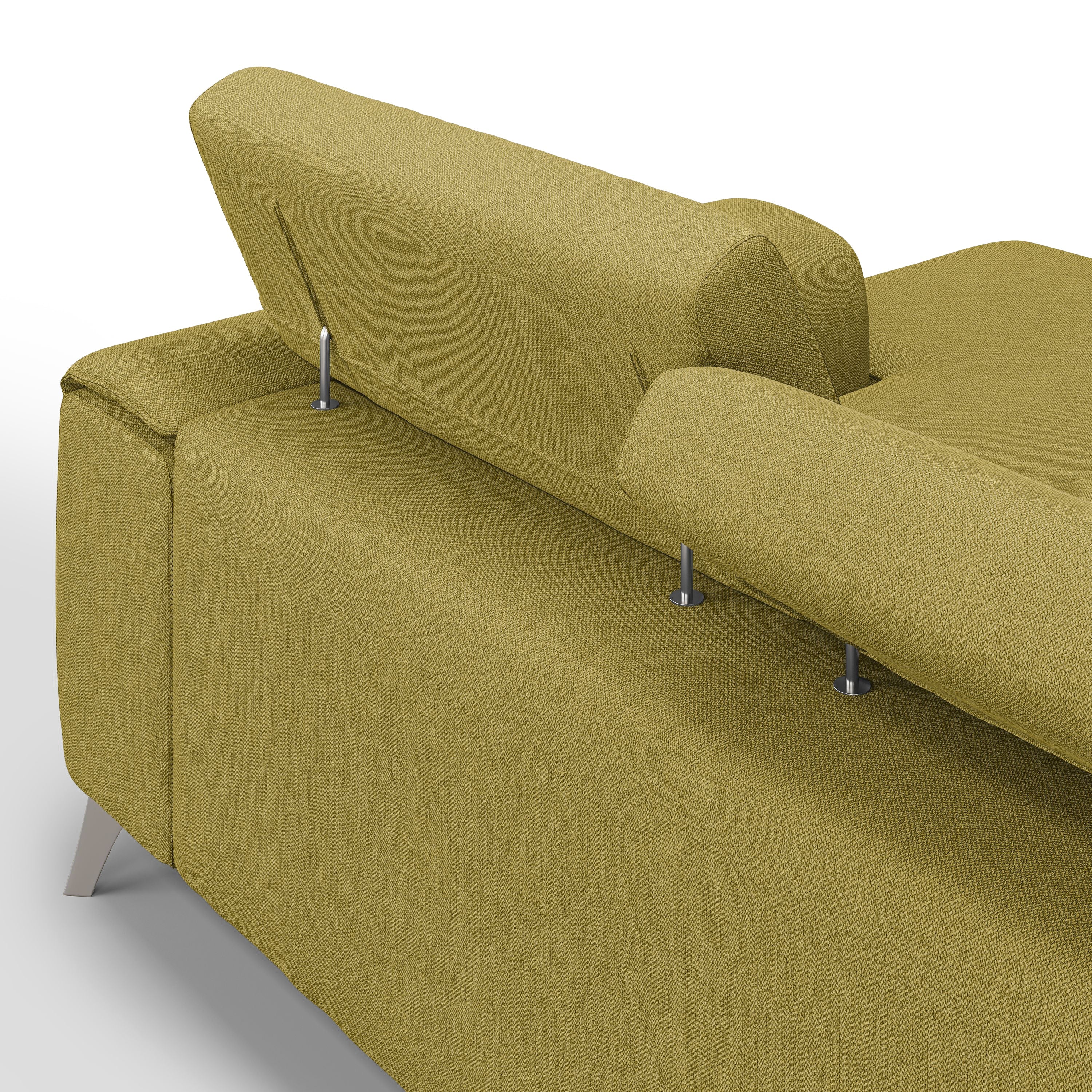 Fusion Divano angolare con sedute scorrevoli in tessuto morbido smacchiabile T05 260 cm Sinistro giallo