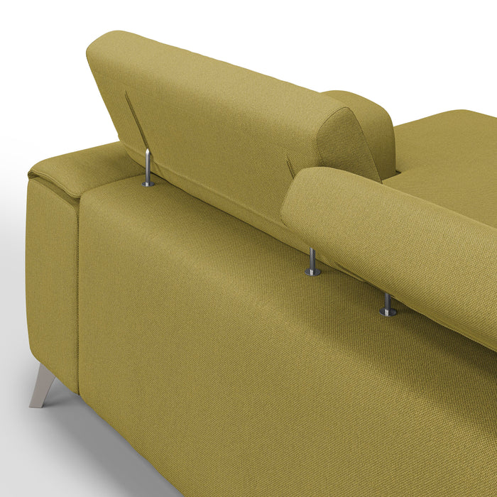 Fusion Divano angolare con sedute scorrevoli in tessuto morbido smacchiabile T05 260 cm Sinistro giallo