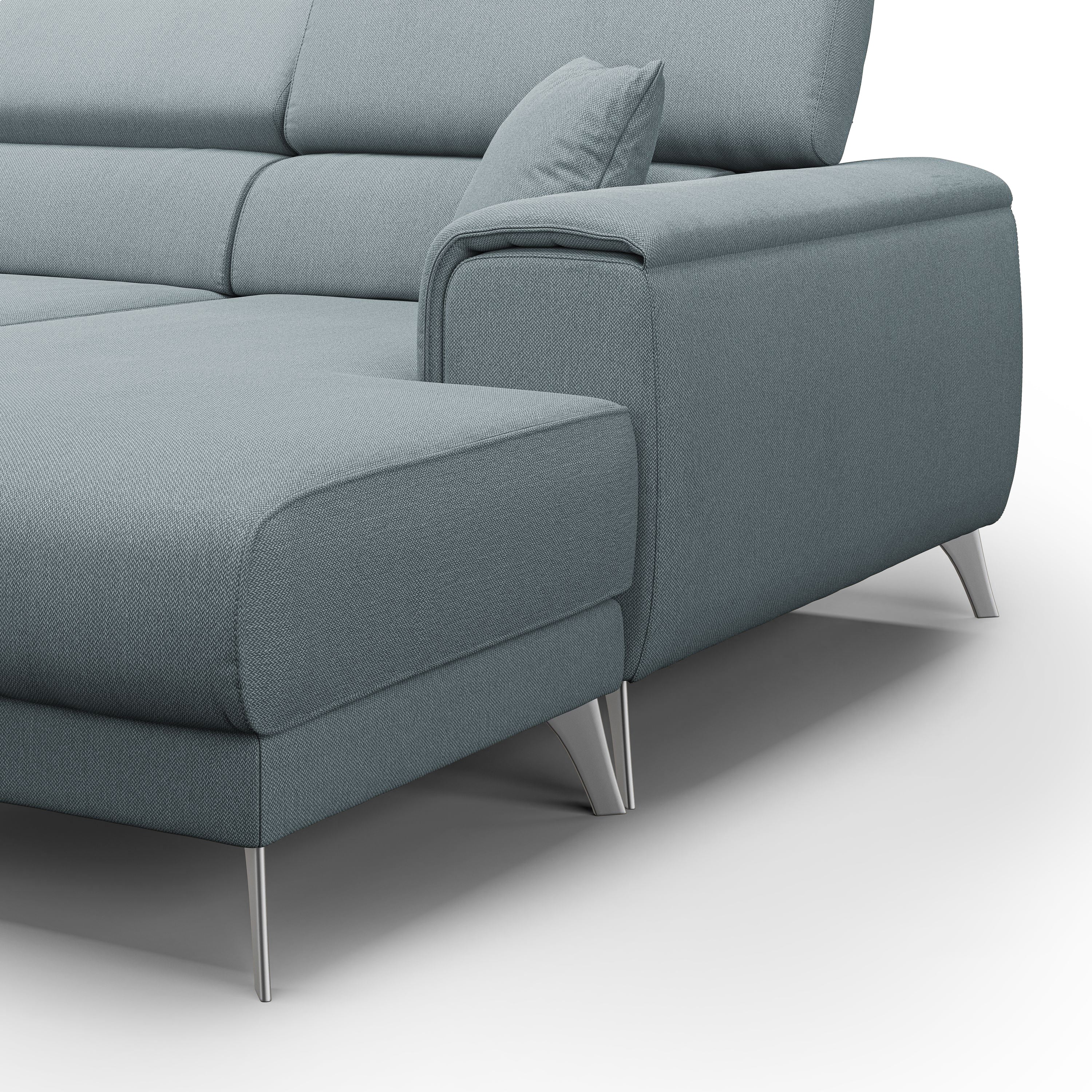 Fusion Divano angolare con sedute scorrevoli in tessuto morbido smacchiabile T05 260 cm Sinistro carta da zucchero