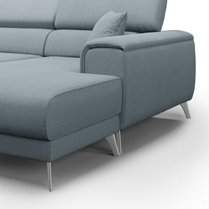 Fusion Divano angolare con sedute scorrevoli in tessuto morbido smacchiabile T05 260 cm Sinistro carta da zucchero