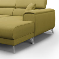 Fusion Divano angolare con sedute scorrevoli in tessuto morbido smacchiabile T05 260 cm Sinistro giallo