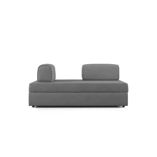 Liberty Divano con pouf estraibile e schienali movibili in tessuto morbido impermeabile T02 200 cm grigio