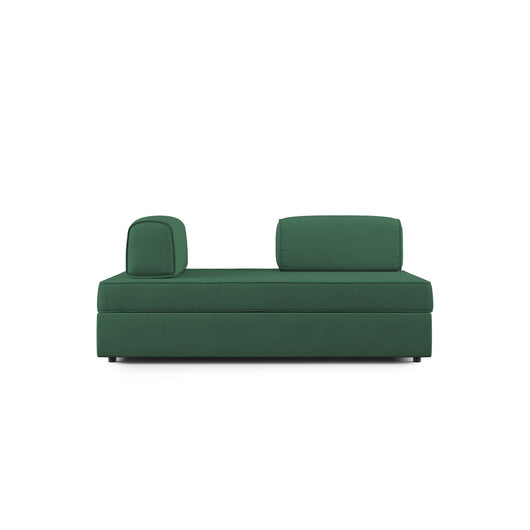Liberty Divano con pouf estraibile e schienali movibili in tessuto morbido impermeabile T02 180 cm verde