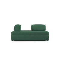 Liberty Divano con pouf estraibile e schienali movibili in tessuto morbido impermeabile T02 200 cm verde