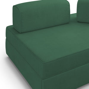 Liberty Divano con pouf estraibile e schienali movibili in tessuto morbido impermeabile T02 200 cm verde