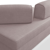 Liberty Divano senza pouf estraibile e schienali movibili in tessuto morbido impermeabile T02 160 cm rosa