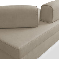 Liberty Divano senza pouf estraibile e schienali movibili in tessuto morbido impermeabile T02 160 cm beige