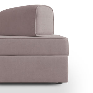 Liberty Divano con pouf estraibile e schienali movibili in tessuto morbido impermeabile T02 160 cm rosa