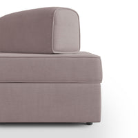 Liberty Divano senza pouf estraibile e schienali movibili in tessuto morbido impermeabile T02 160 cm rosa