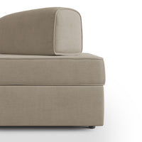 Liberty Divano senza pouf estraibile e schienali movibili in tessuto morbido impermeabile T02 160 cm beige