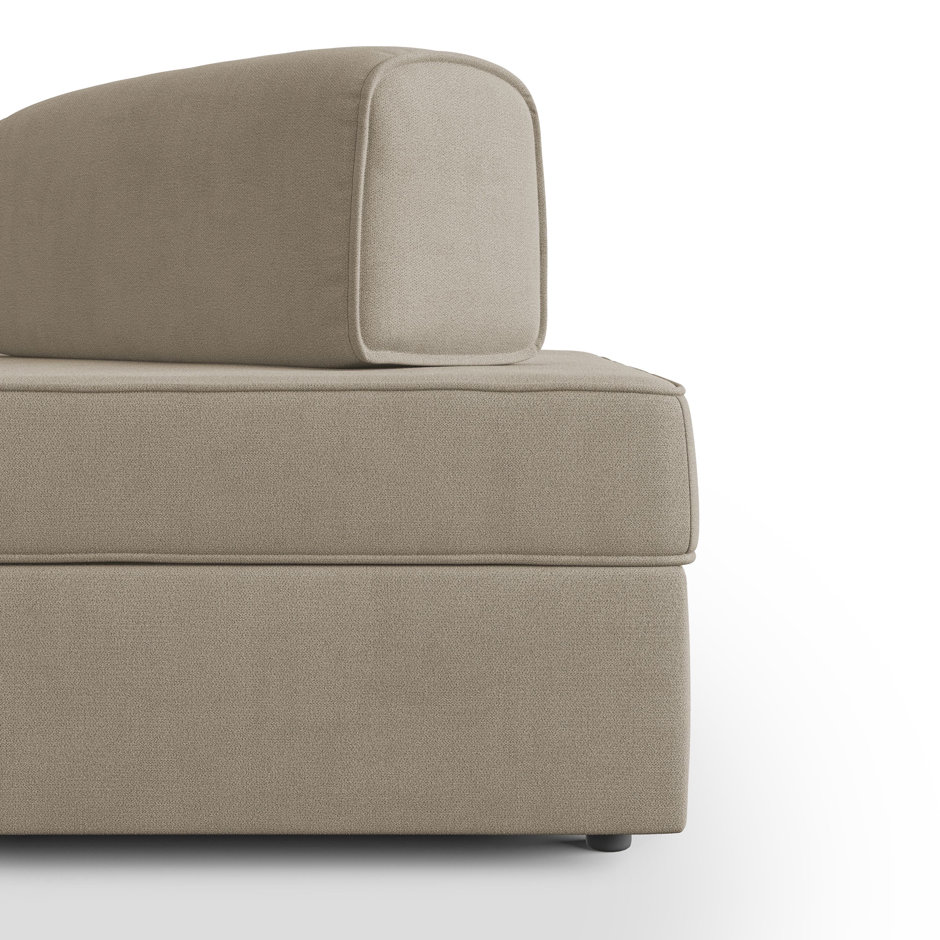 Liberty Divano senza pouf estraibile e schienali movibili in tessuto morbido impermeabile T02 200 cm beige