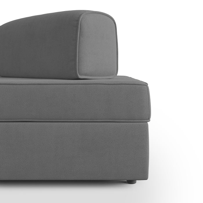 Liberty Divano senza pouf estraibile e schienali movibili in tessuto morbido impermeabile T02 200 cm grigio