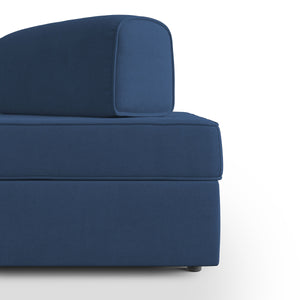 Liberty Divano senza pouf estraibile e schienali movibili in tessuto morbido impermeabile T02 200 cm blu