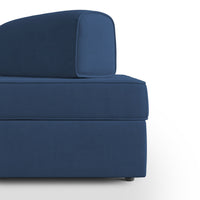 Liberty Divano senza pouf estraibile e schienali movibili in tessuto morbido impermeabile T02 180 cm blu