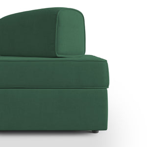 Liberty Divano con pouf estraibile e schienali movibili in tessuto morbido impermeabile T02 200 cm verde